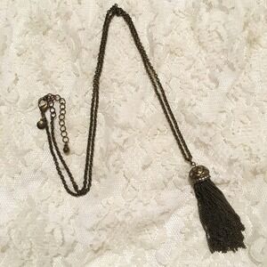 Vintage J Crew Tassel Pendant Chain Necklace